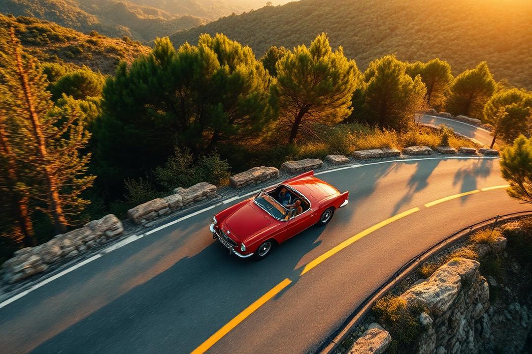 Voiture de prestige sur les routes